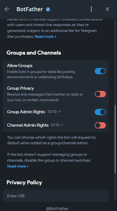 Disable group privacy setting