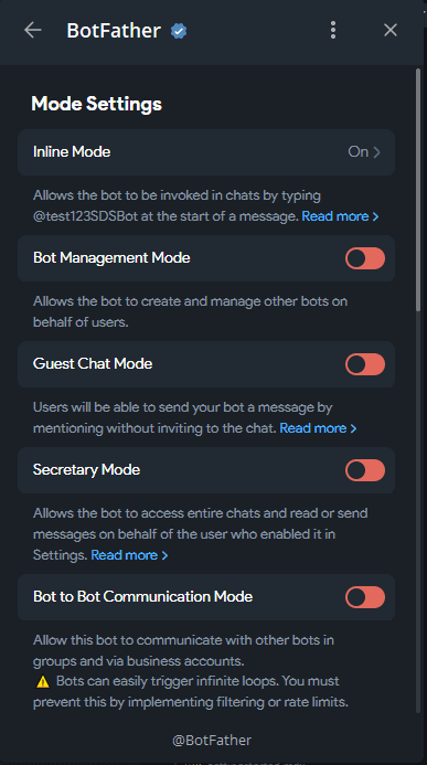 Enable inline mode setting