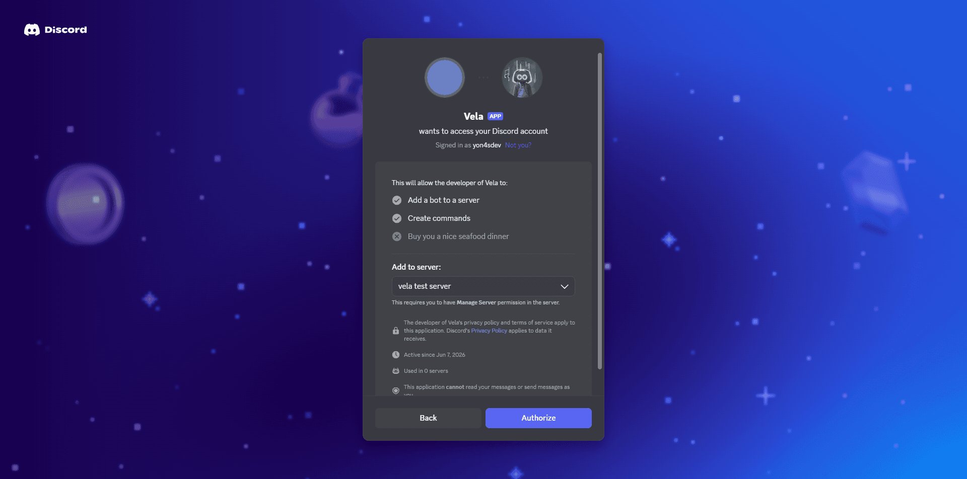 Authorize bot