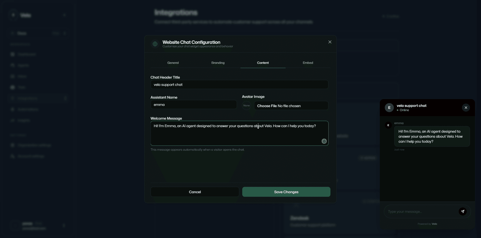 Content settings
