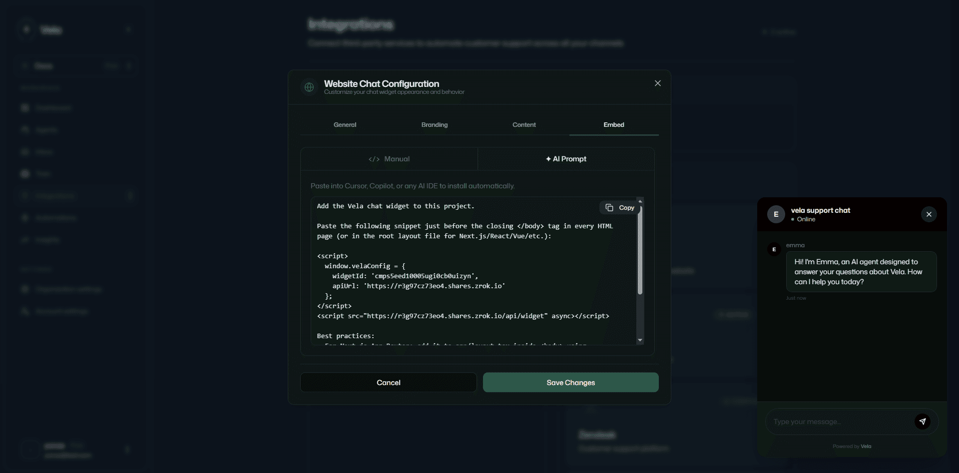 AI embed prompt