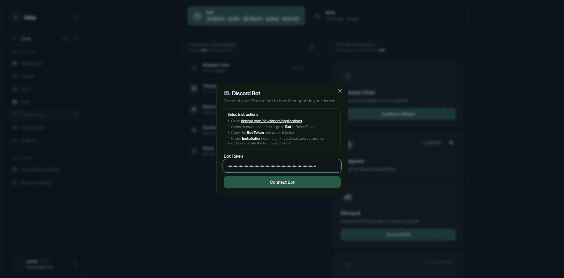 Setup dialog