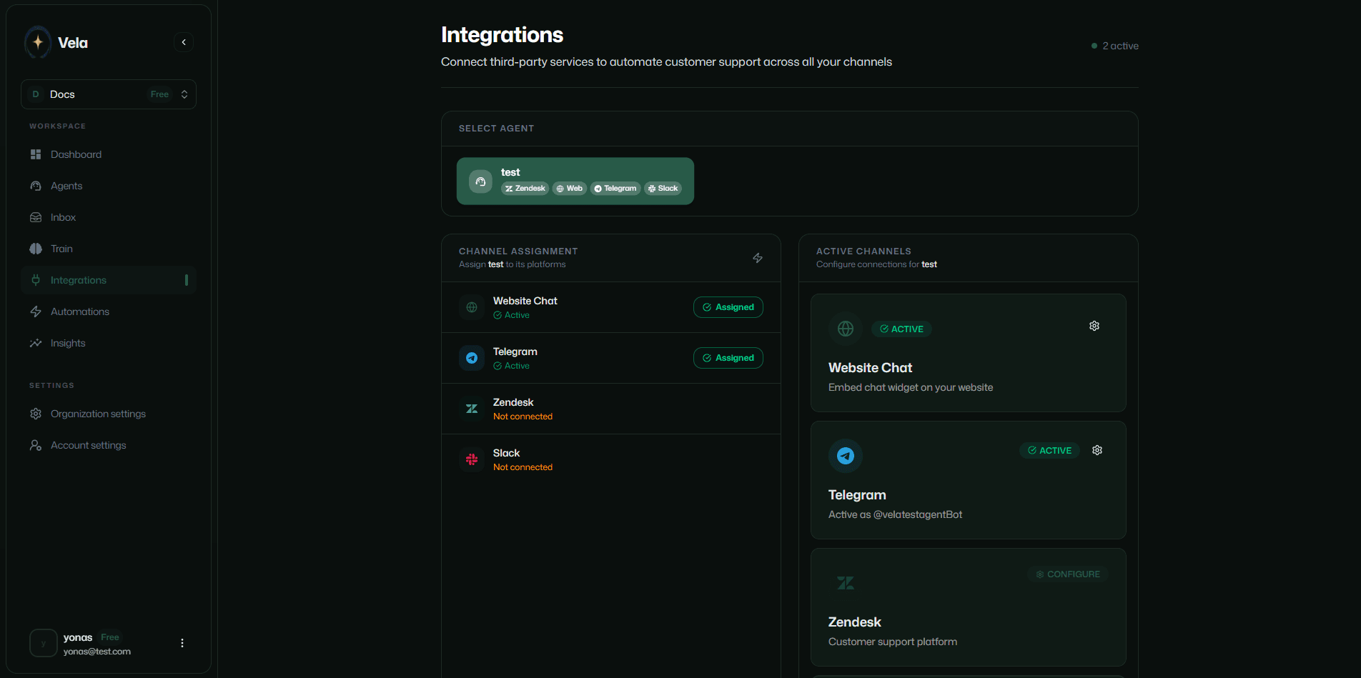 Web widget active